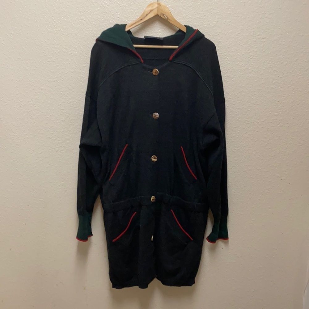 Lodenfrey Wool Knit Hooded Coat Size 46 (XL)